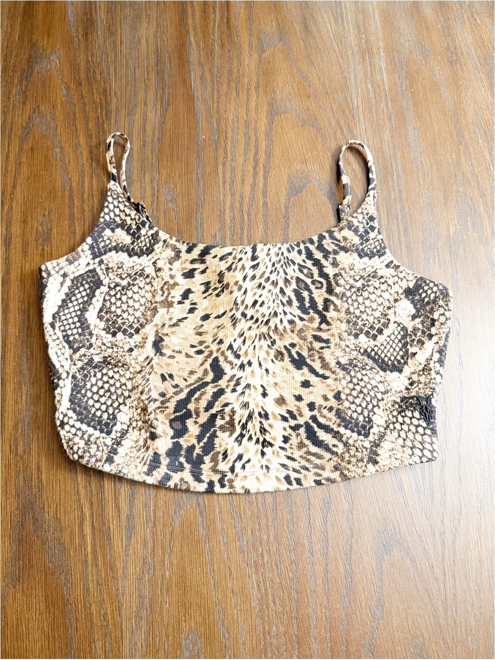 All Saints Pink and Snake Print Crop Top size 2
